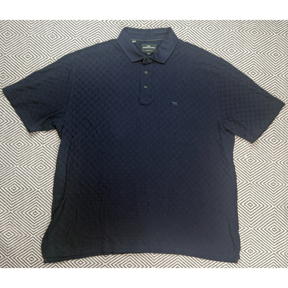 Rodd & Gunn‎ Men's Logo Embroidered Blue Short Sleeve Polo Shirt Size 3XL